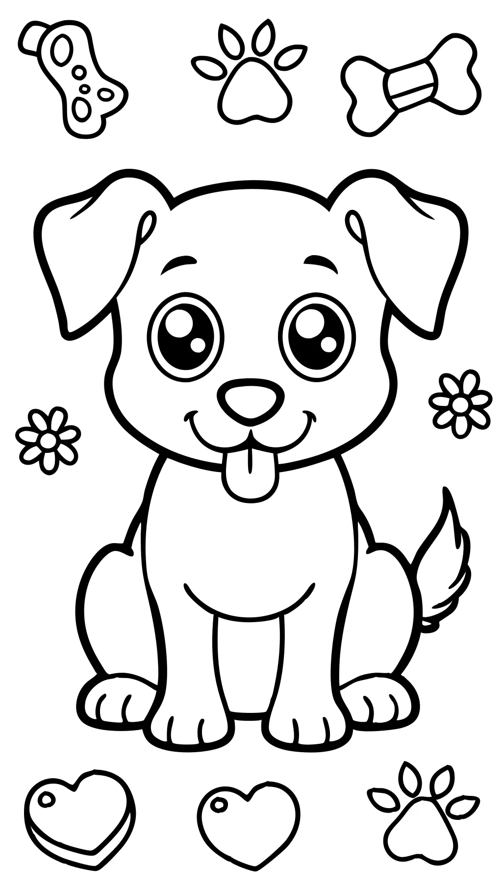 coloring page cute puppy